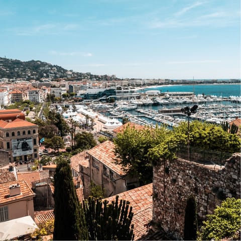 Pay a visit to the uber-glamorous Cannes, only forty minutes' drive away