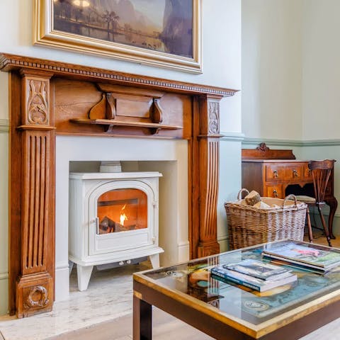 Cosy up in the living room in front of the log burner