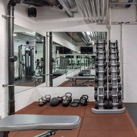 Work out in the on-site gym