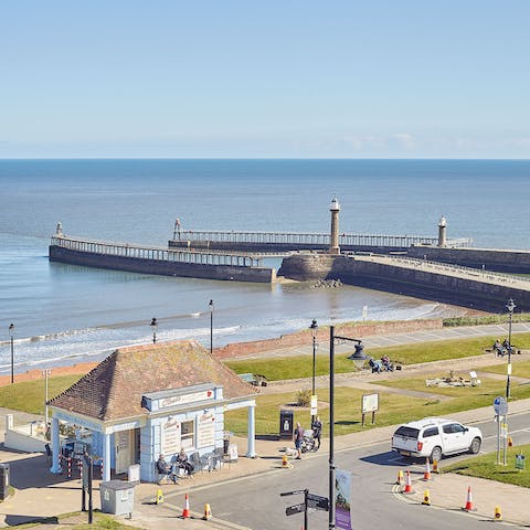 Stroll along the seafront & pay a visit to Whitby Pier for the best fish restaurants