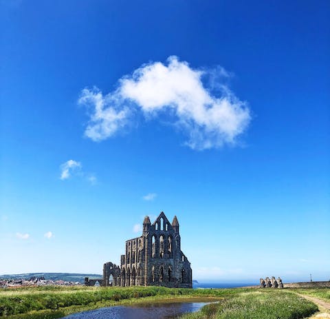 Visit Whitby Abbey, just a seven-minute drive (or eighteen-minute walk) away