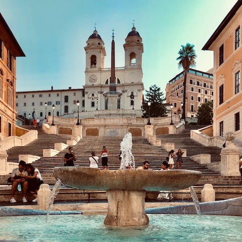 Head over to the famous Spanish Steps, close by to your building