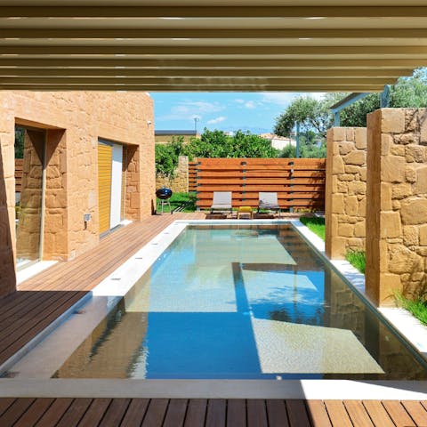 Spend hot afternoons floating about in the pool