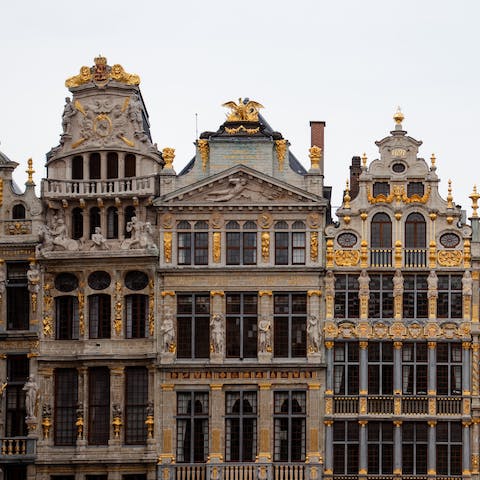 Reach Grand Place in twenty minutes, a gothic square considered a UNESCO World Heritage site  