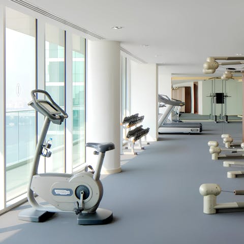 Keep on top of your fitness routine at the communal gym