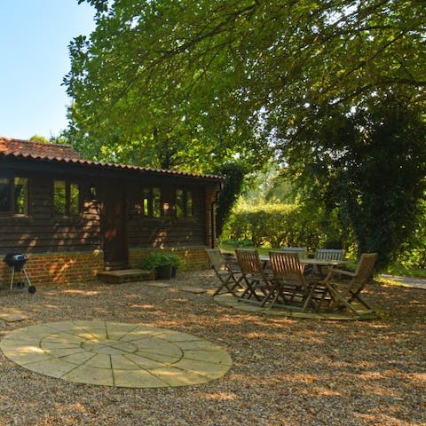 Dine alfresco under the shade of the trees