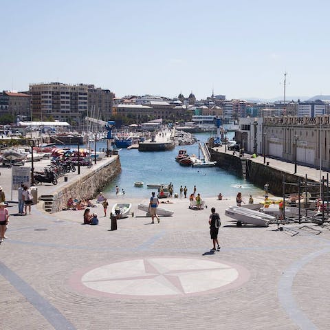 Explore San Sebastián's traditional fishing port, a couple of minutes from your door