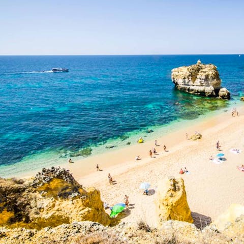 Spend the day basking and bathing at Praia da Galé – only a 15-minute walk away
