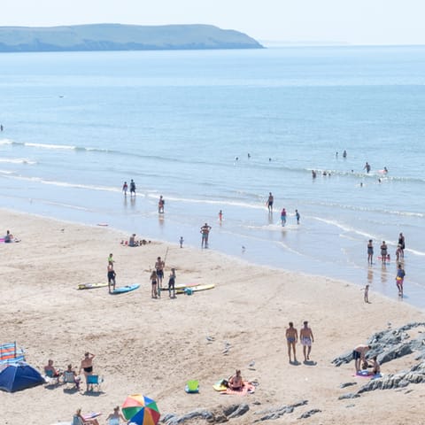 Drive just 15 minutes to a surfer's paradise at Westward Ho! Beach