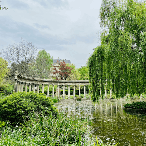 Find peace among the trees in nearby Parc Monceau