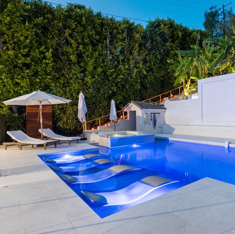 Splash and swim in your private pool at any time of the day or night