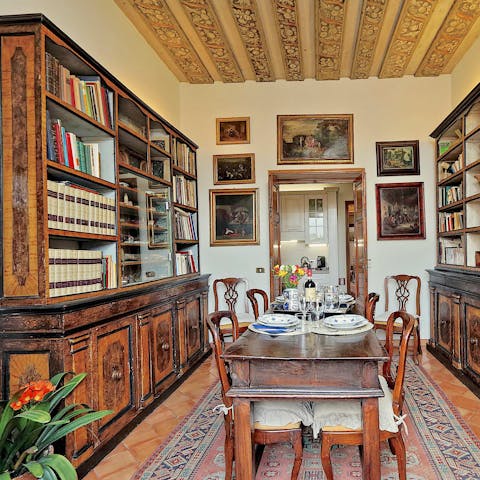 Try whipping up Italian dishes to enjoy in the elegant dining room