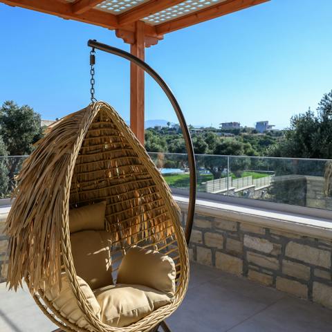 Enjoy a peaceful sit in your egg chair while you take in the surrounding views