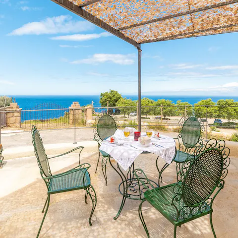 Enjoy beautiful sea views while relaxing on the terrace 