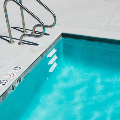 Have a dip in one of the building's swimming pools