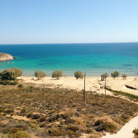 Take your pick from the beaches of Ai Helis, Ammos and Avithos, all a short drive away