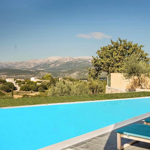 Cool off from the Greek heat with a swim in the private pool
