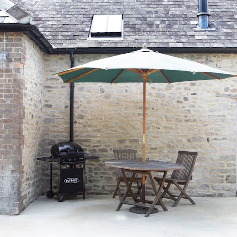 Enjoy an alfresco barbecue on the private patio
