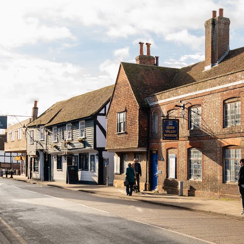Drive six minutes to the quaint Kent town of Edenbridge and see the medieval architecture