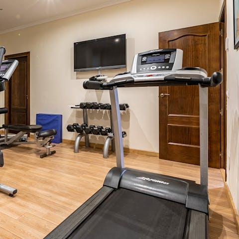 Get your heart rate up in the on-site gym