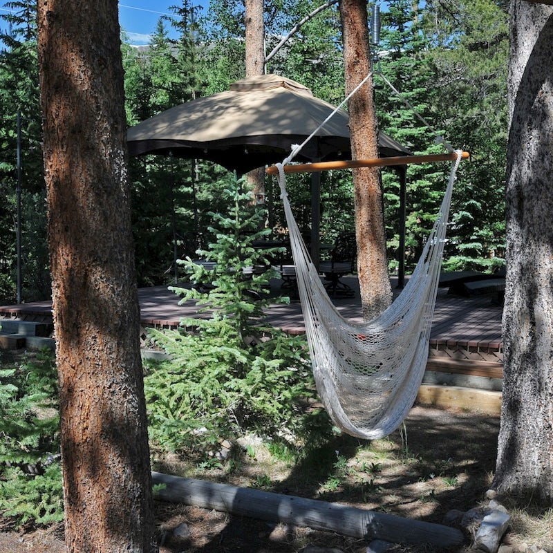 Settle into the hammock with a book after a long day on the slopes