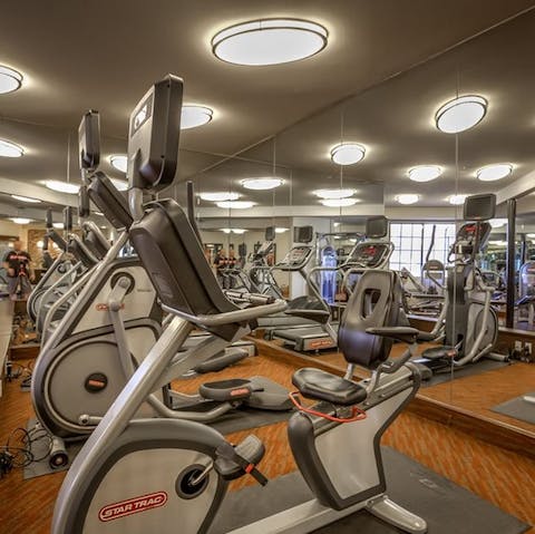 Get that post-workout glow after a session in the building's gym