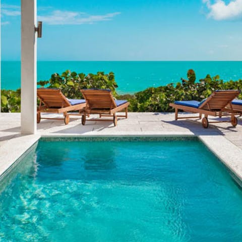 Make a splash in the private swimming pool