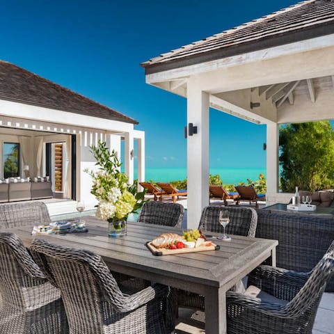 Have a private chef serve up some local delicacies at the alfresco dining area