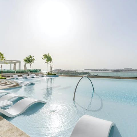 Cool off from the hot Dubai sun in the communal pool