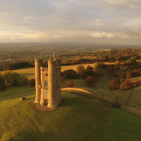 Go for a scenic wander through Broadway Tower Country Park, just a sixteen-minute drive away