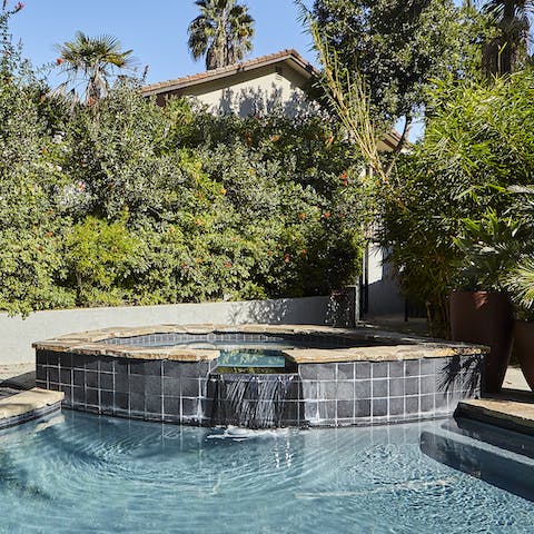 Enjoy a post-hike soak in the built-in spa