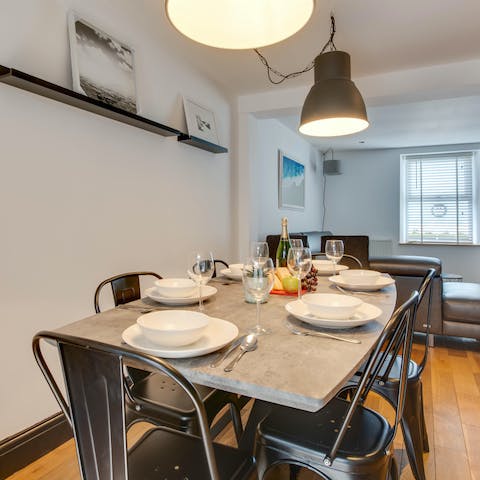 Lay the table for evening suppers all together