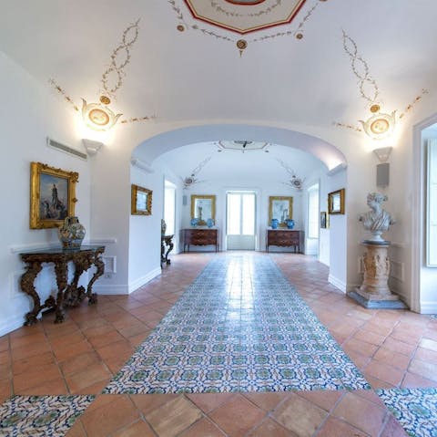 Enjoy the antiques and frescoed ceilings of this 16th-century home