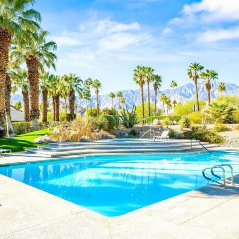 Make a splash in the sparkling swimming pool on hot afternoons