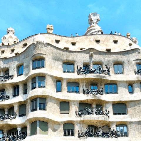 Spend an afternoon exploring Casa Milà, an eleven-minute walk from home
