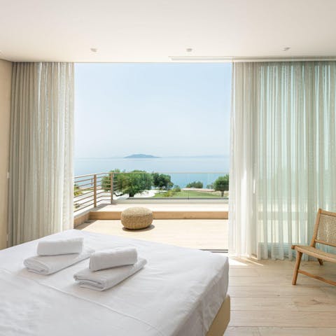 Enjoy breathtaking views from every room in the villa