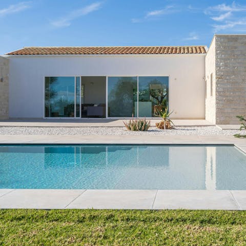 Cool off from the Sicilian sun in the private pool