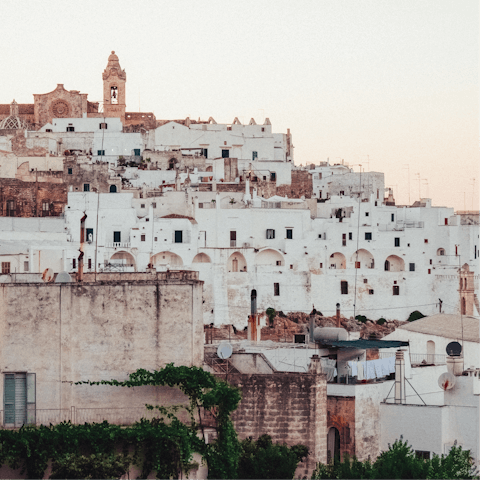 Hop in the car and head over to the pretty hilltop town of Ostuni