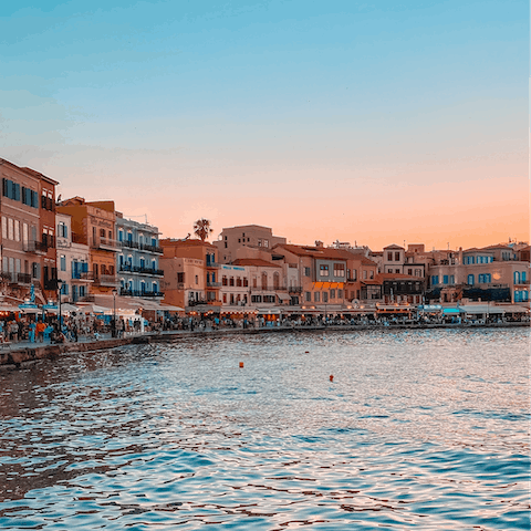 Make the fifteen-minute drive to Chania and explore the Venetian Port