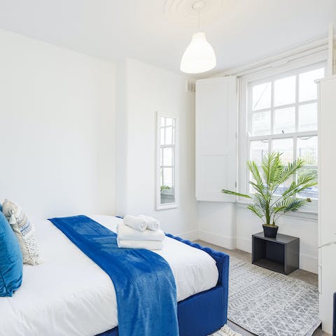 Wake up to plenty of sunlight with the bedrooms' large windows