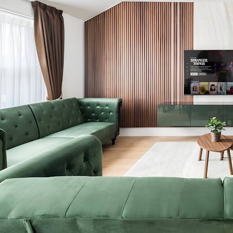 Relax in the living area with your favourite Netflix show on the TV