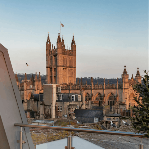 Bask in the beautiful views over Bath Abbey