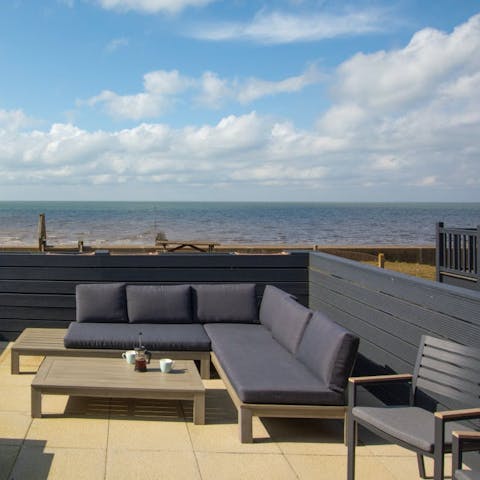 Soak up the British sunshine in the alfresco lounge area