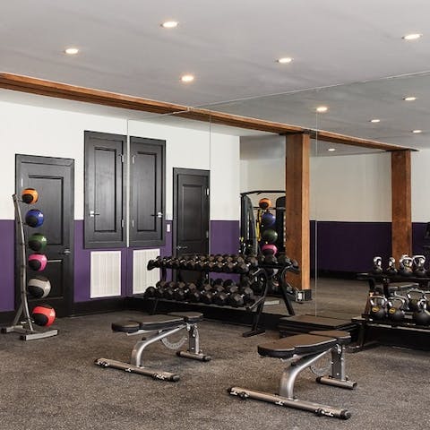 Work out in the fully-equipped guest gym