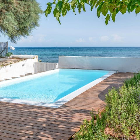 Cool off in the private pool while admiring the views