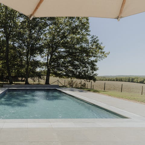 Take a dip in your private pool to start the morning