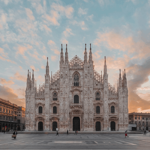 Catch the number 13 tram and take the twenty-minute ride to the iconic Duomo