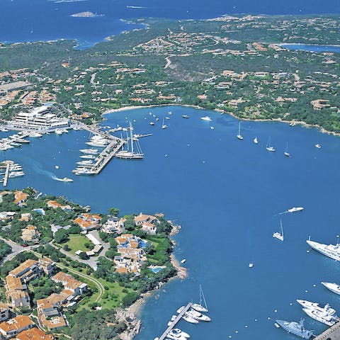 Drive five minutes to Porto Cervo to head out on a boat trip