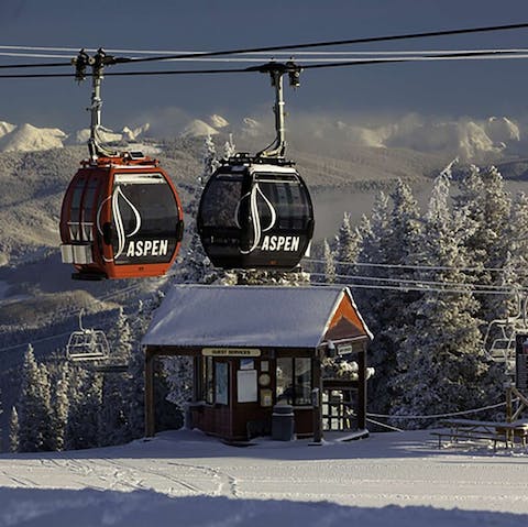 Find the gondola and chair lift just 25 yards away