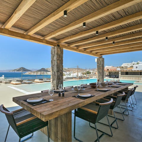 Feast your eyes on that view and your tastebuds on some local, Greek delights